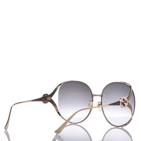 round-frame gold-tone sunglasses gucci|gucci round sunglasses women's.